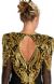 Sweetheart Neck Knee Length Formal Beaded Dress with Keyhole back in Black/Gold